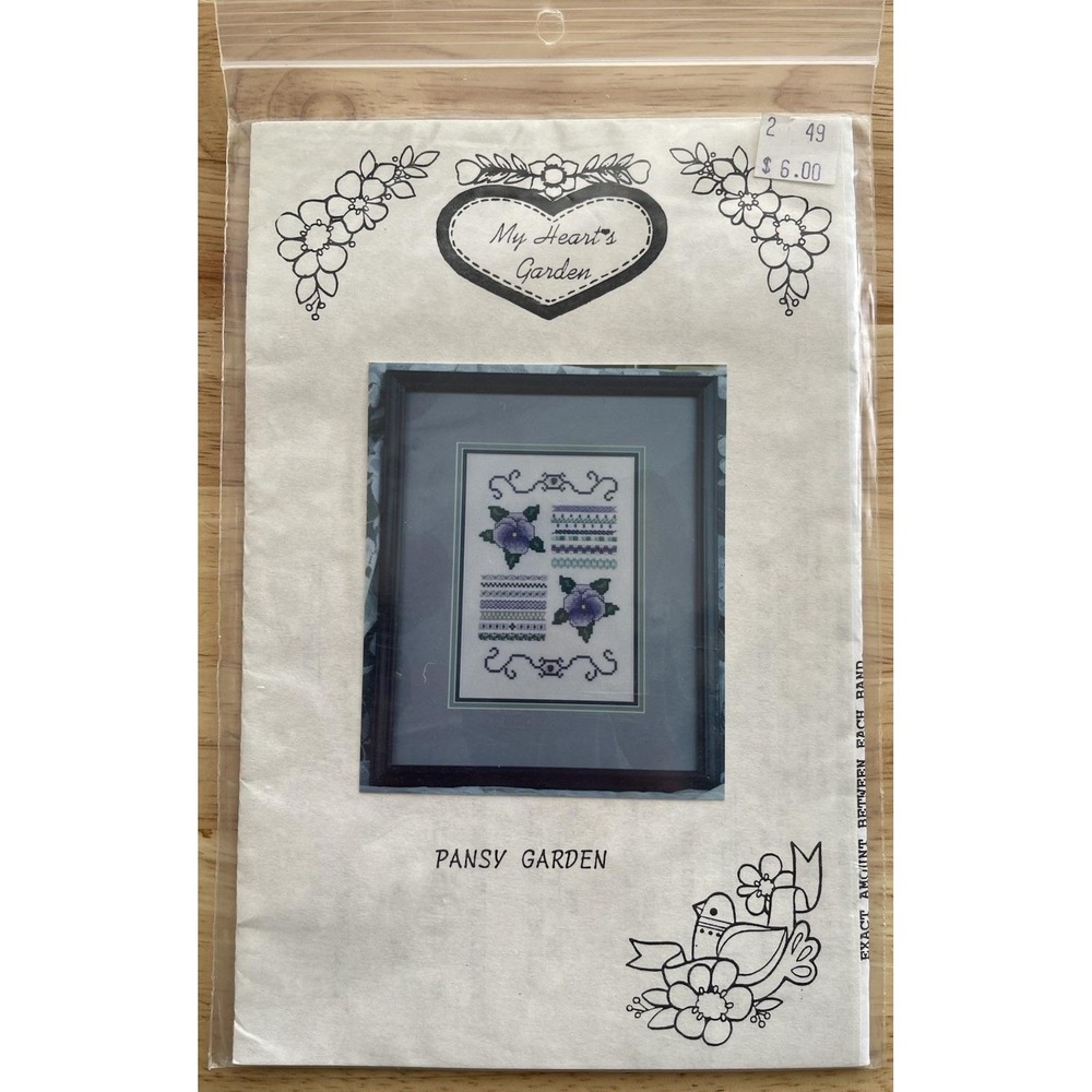 My Heart's Garden Pansy Garden Cross Stitch Pattern Designed By JoAnna Logan
